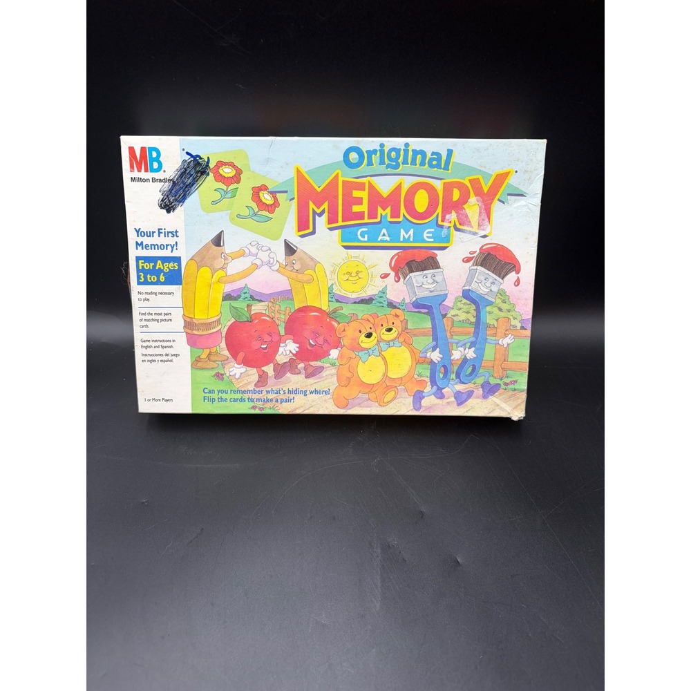 Milton Bradley Original Memory Game Your First Memory Vintage 90s Kids Game